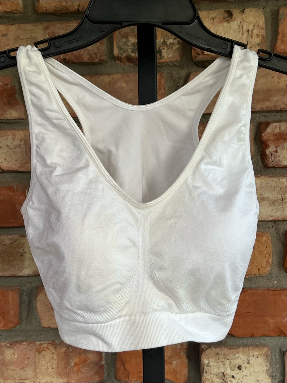 Fruit of the loom White Seamless Racerback Bralette fits tight